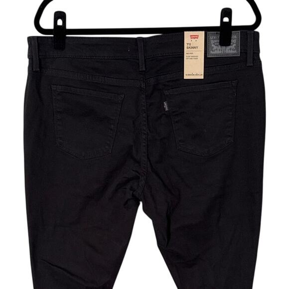 NWT Levi's Womens Destructed 711 Skinny Jeans Black Size 18M - Picture 10 of 13
